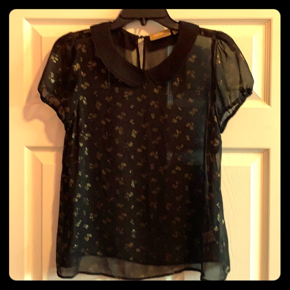 Princess Vera Wang Sheer Black/Gold Top